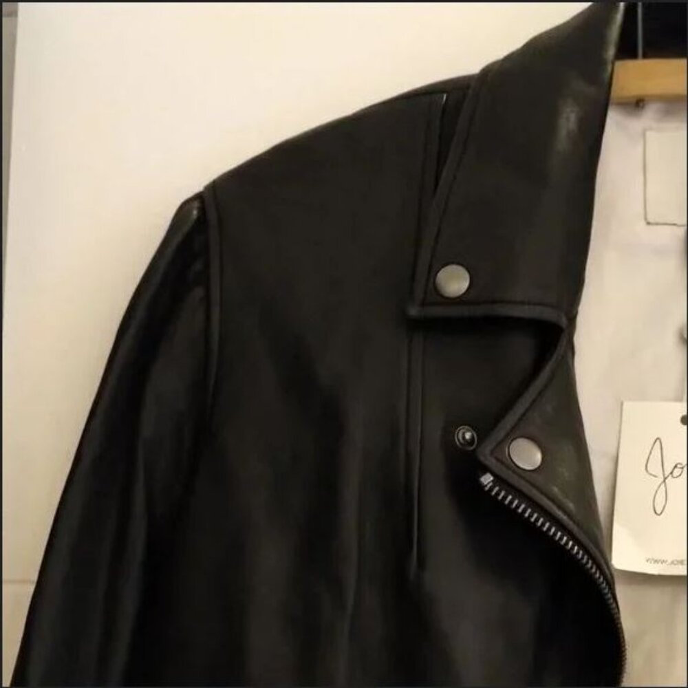 Brand New with Tag Joie Black Leather Jacket Classic and Versatile Style - Picture 11 of 16